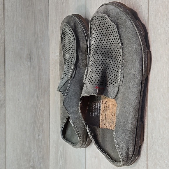 Olukai Men's Moloa Kohana Leather Gray Loafers Slip On Shoes Sz 11.5 - Picture 2 of 15